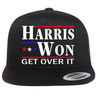 Kamala Harris Won Election 2024 Kamala Harris Won Flat Bill Trucker Hat