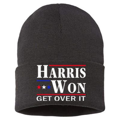 Kamala Harris Won Election 2024 Kamala Harris Won Sustainable Knit Beanie