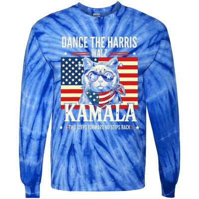 Kamala Harris Walz 2024 Waltz Dance 2 Steps Forward Not Back Tie-Dye Long Sleeve Shirt