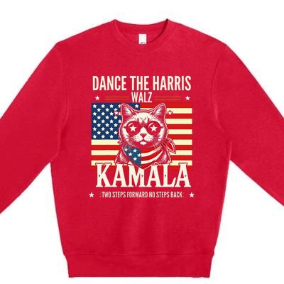 Kamala Harris Walz 2024 Waltz Dance 2 Steps Forward Not Back Premium Crewneck Sweatshirt