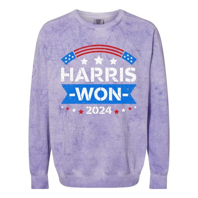 Kamala Harris Won 2024 Election Inauguration January 20 2025 Colorblast Crewneck Sweatshirt