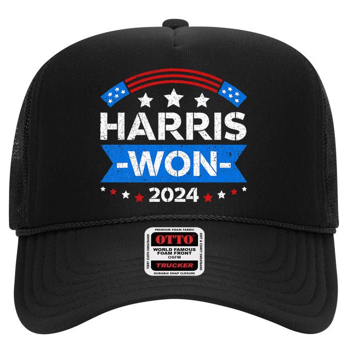 Kamala Harris Won 2024 Election Inauguration January 20 2025 High Crown Mesh Back Trucker Hat