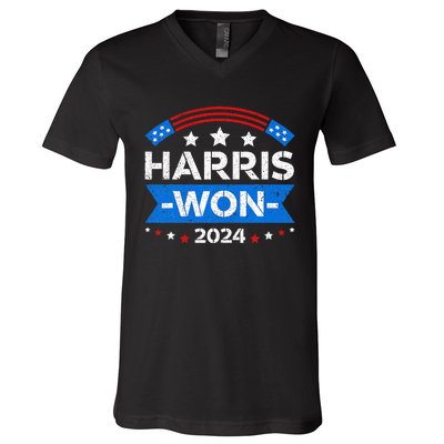 Kamala Harris Won 2024 Election Inauguration January 20 2025 V-Neck T-Shirt