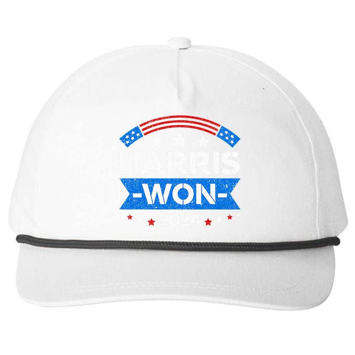 Kamala Harris Won 2024 Election Inauguration January 20 2025 Snapback Five-Panel Rope Hat