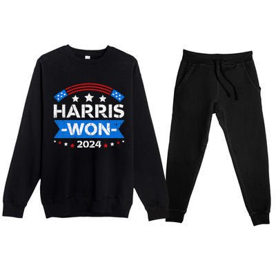 Kamala Harris Won 2024 Election Inauguration January 20 2025 Premium Crewneck Sweatsuit Set