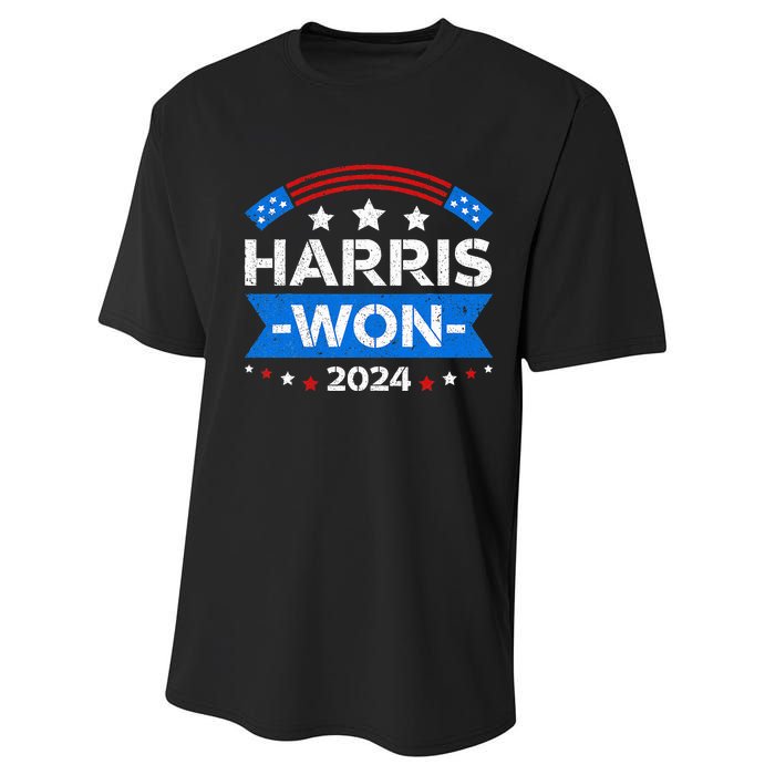 Kamala Harris Won 2024 Election Inauguration January 20 2025 Performance Sprint T-Shirt