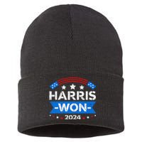 Kamala Harris Won 2024 Election Inauguration January 20 2025 Sustainable Knit Beanie