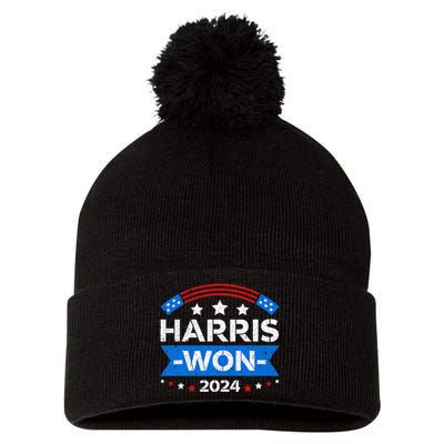 Kamala Harris Won 2024 Election Inauguration January 20 2025 Pom Pom 12in Knit Beanie