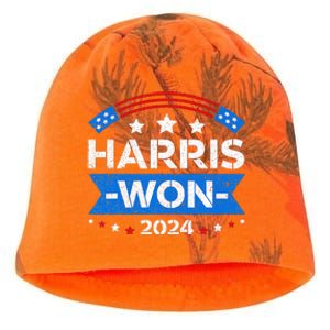 Kamala Harris Won 2024 Election Inauguration January 20 2025 Kati - Camo Knit Beanie