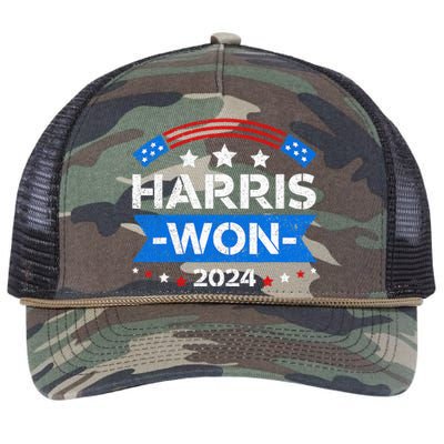 Kamala Harris Won 2024 Election Inauguration January 20 2025 Retro Rope Trucker Hat Cap