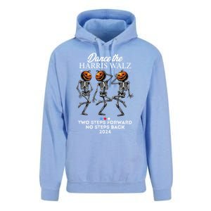 Kamala Harris Walz Dance 2 Steps Forward Halloween Skeletons Cool Gift Unisex Surf Hoodie