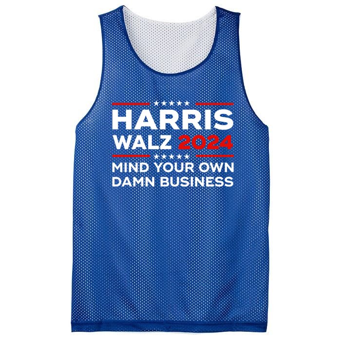 Kamala Harris Walz Waltz 2024 Mind Your Own Damn Business Gift Mesh Reversible Basketball Jersey Tank