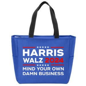 Kamala Harris Walz Waltz 2024 Mind Your Own Damn Business Gift Zip Tote Bag