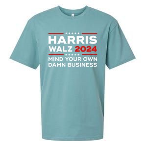 Kamala Harris Walz Waltz 2024 Mind Your Own Damn Business Gift Sueded Cloud Jersey T-Shirt