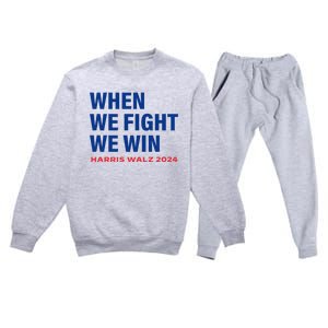 Kamala Harris Walz 2024 When We Fight We Win Election Waltz Premium Crewneck Sweatsuit Set