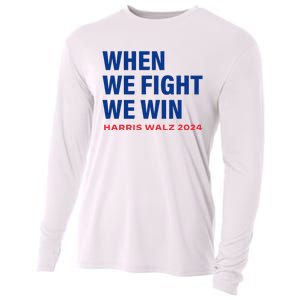 Kamala Harris Walz 2024 When We Fight We Win Election Waltz Cooling Performance Long Sleeve Crew