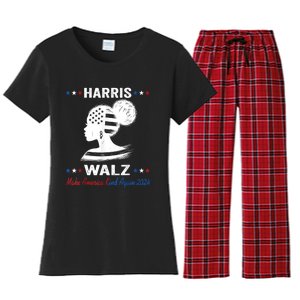 Kamala Harris Walz 2024 Make America Kind Again Harris Waltz Women's Flannel Pajama Set