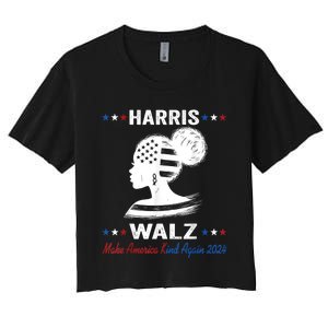 Kamala Harris Walz 2024 Make America Kind Again Harris Waltz Women's Crop Top Tee