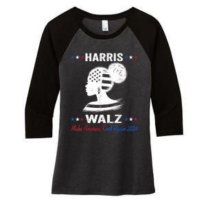 Kamala Harris Walz 2024 Make America Kind Again Harris Waltz Women's Tri-Blend 3/4-Sleeve Raglan Shirt