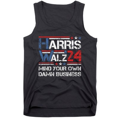 Kamala Harris Walz Waltz Mind Your Own Damn Business Gift Tank Top