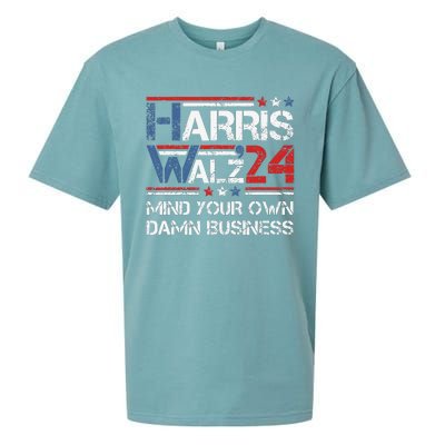 Kamala Harris Walz Waltz Mind Your Own Damn Business Gift Sueded Cloud Jersey T-Shirt