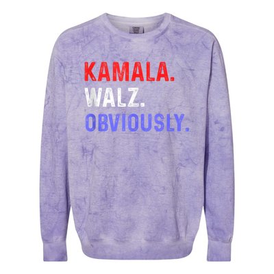 Kamala Harris Walz Obviously Colorblast Crewneck Sweatshirt