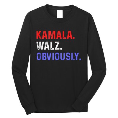 Kamala Harris Walz Obviously Long Sleeve Shirt