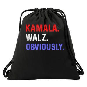 Kamala Harris Walz Obviously Drawstring Bag