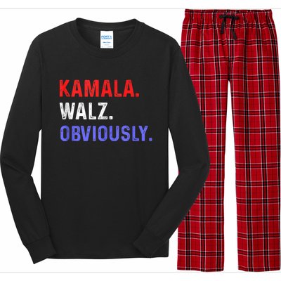 Kamala Harris Walz Obviously Long Sleeve Pajama Set