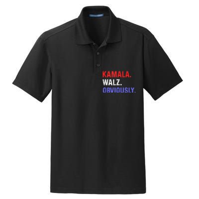 Kamala Harris Walz Obviously Dry Zone Grid Polo