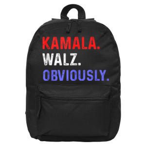 Kamala Harris Walz Obviously 16 in Basic Backpack