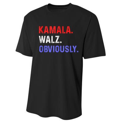 Kamala Harris Walz Obviously Performance Sprint T-Shirt