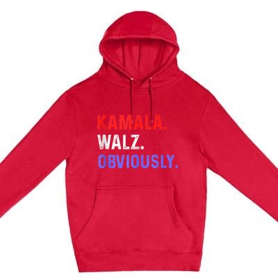 Kamala Harris Walz Obviously Premium Pullover Hoodie