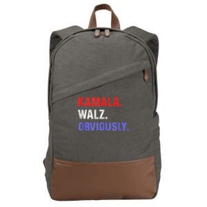 Kamala Harris Walz Obviously Cotton Canvas Backpack