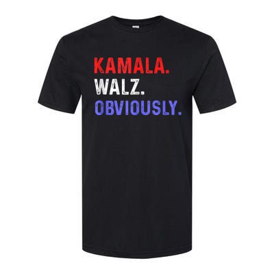 Kamala Harris Walz Obviously Softstyle CVC T-Shirt