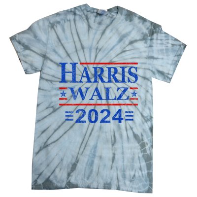 Kamala Harris Walz 2024 Democratic Vp President 47th Us Flag Tie-Dye T-Shirt