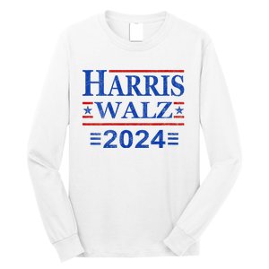 Kamala Harris Walz 2024 Democratic Vp President 47th Us Flag Long Sleeve Shirt