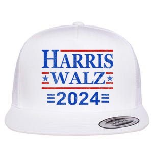 Kamala Harris Walz 2024 Democratic Vp President 47th Us Flag Flat Bill Trucker Hat