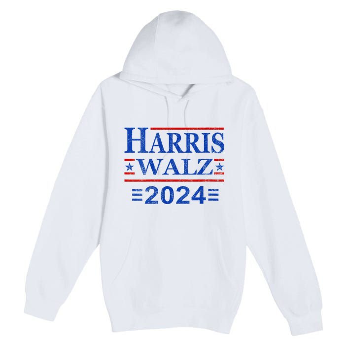 Kamala Harris Walz 2024 Democratic Vp President 47th Us Flag Premium Pullover Hoodie