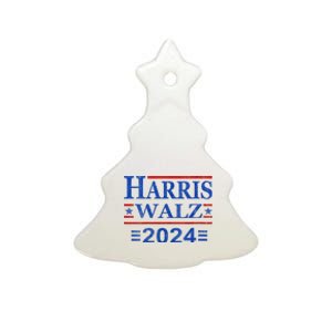 Kamala Harris Walz 2024 Democratic Vp President 47th Us Flag Ceramic Tree Ornament