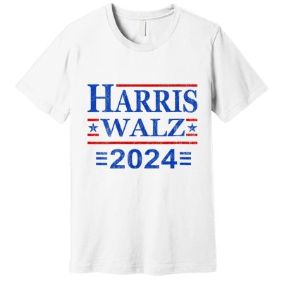Kamala Harris Walz 2024 Democratic Vp President 47th Us Flag Premium T-Shirt