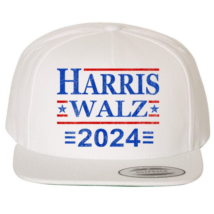 Kamala Harris Walz 2024 Democratic Vp President 47th Us Flag Wool Snapback Cap