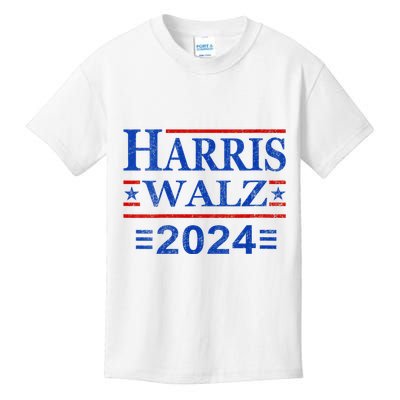Kamala Harris Walz 2024 Democratic Vp President 47th Us Flag Kids T-Shirt