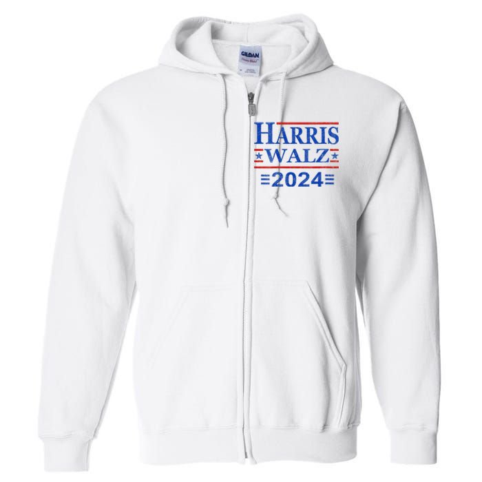 Kamala Harris Walz 2024 Democratic Vp President 47th Us Flag Full Zip Hoodie