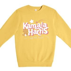 Kamala Harris WeRe Not Going Back Cat Design Gift Premium Crewneck Sweatshirt