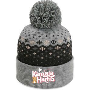 Kamala Harris WeRe Not Going Back Cat Design Gift The Baniff Cuffed Pom Beanie