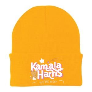 Kamala Harris WeRe Not Going Back Cat Design Gift Knit Cap Winter Beanie