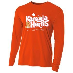 Kamala Harris WeRe Not Going Back Cat Design Gift Cooling Performance Long Sleeve Crew