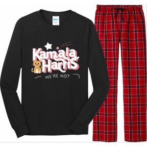 Kamala Harris WeRe Not Going Back Cat Design Gift Long Sleeve Pajama Set