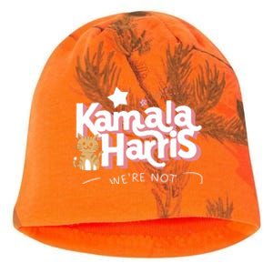 Kamala Harris WeRe Not Going Back Cat Design Gift Kati - Camo Knit Beanie